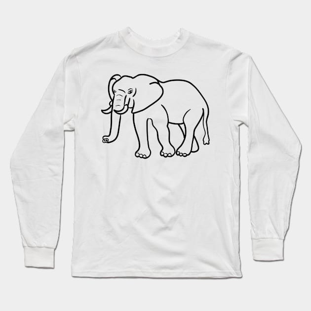 Stick figure elephant Long Sleeve T-Shirt by WelshDesigns